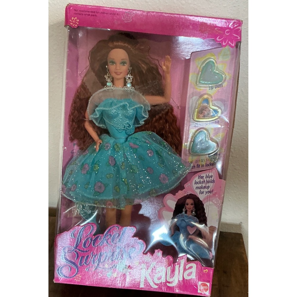 Mattel Vintage 1993 Locket Surprise Kayla Doll Teal Gown Makeup Heart NWT